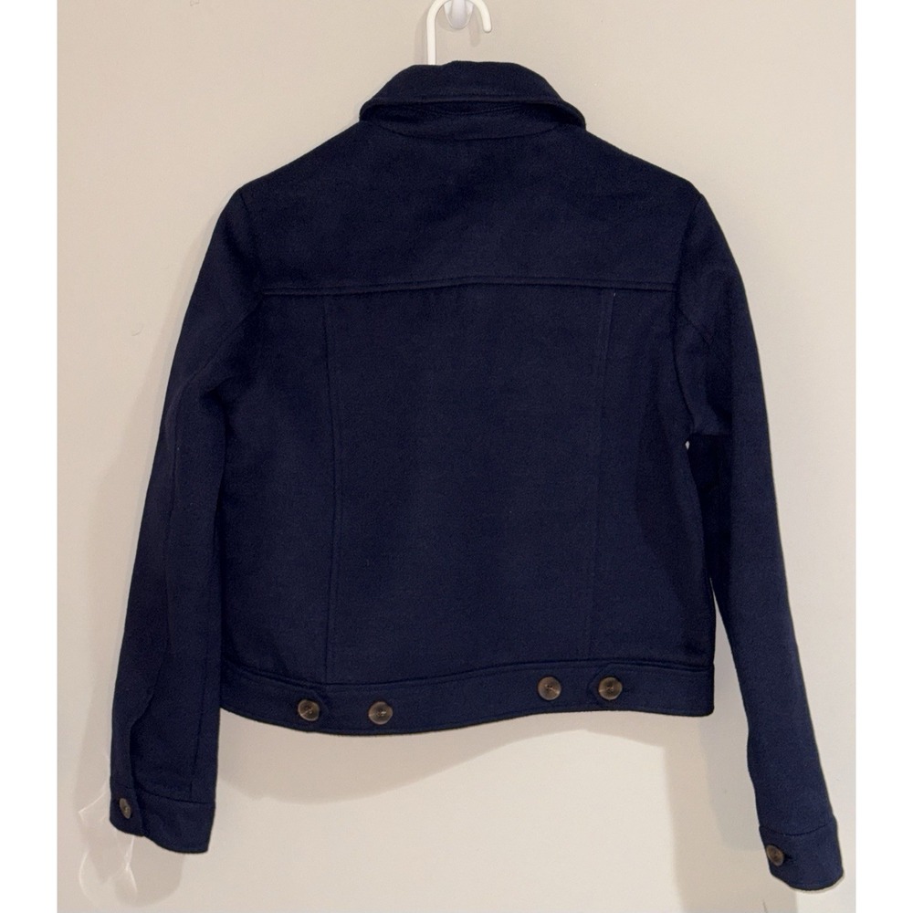 Avec Les Filles Women's Small Cropped Utility Jacket Navy Button Front Shacket - Picture 6 of 7
